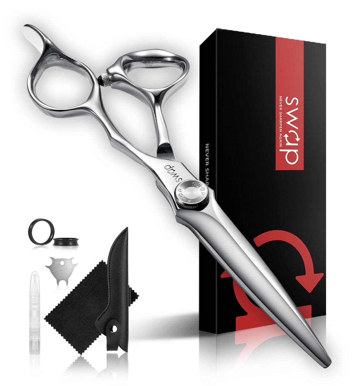 SWAP professional hair cutting scissors 6.0-inch blade closeup for precise, smooth cuts.