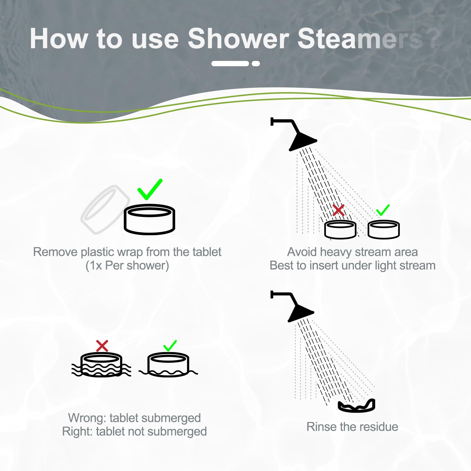 SWCANDY rosemary shower steamer ingredients label highlighting essential oils