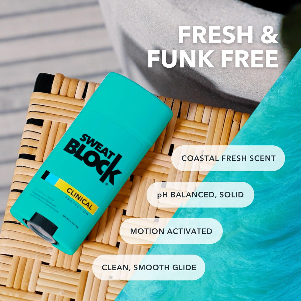Paraben-free, phthalate-free SweatBlock formula for trusted protection