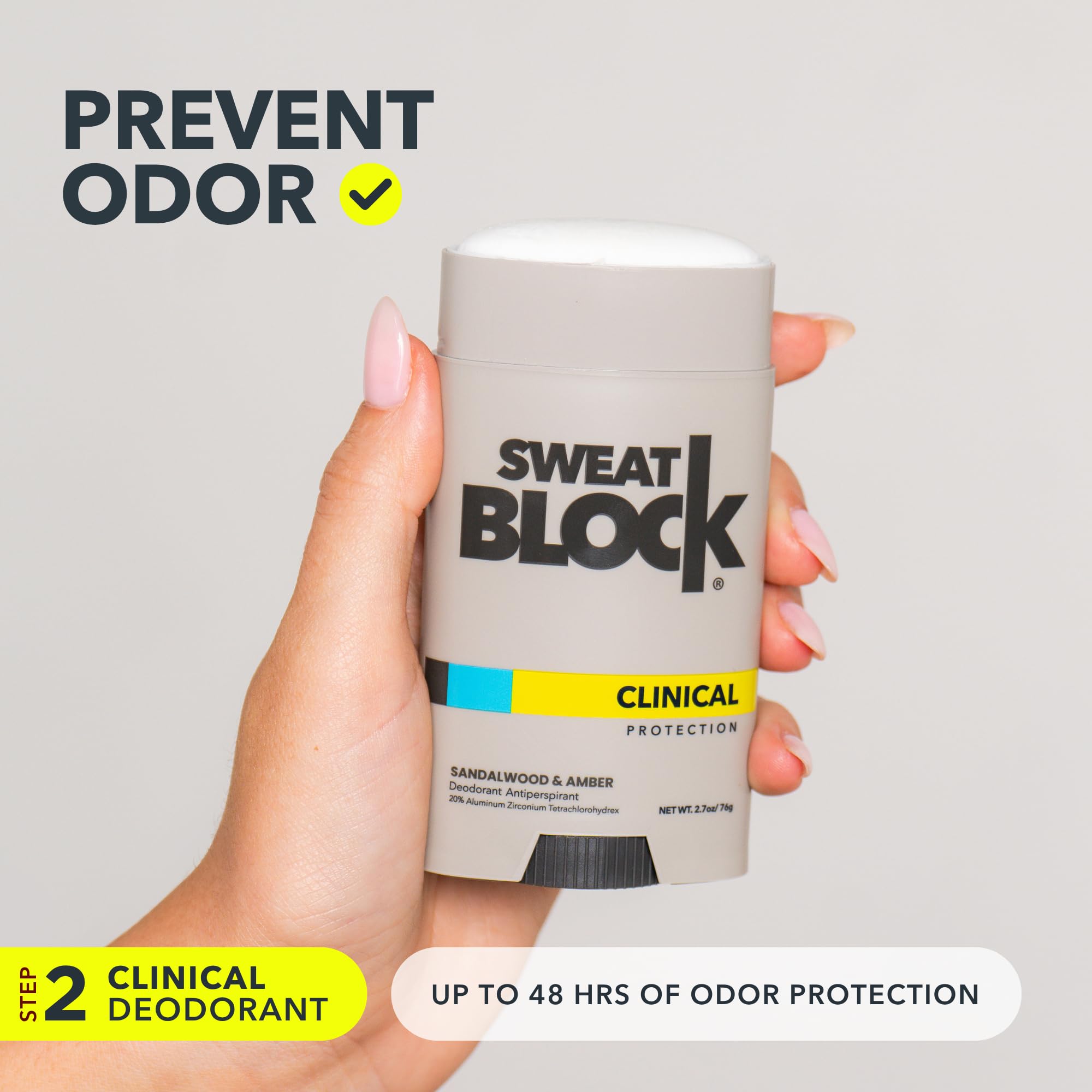 SweatBlock Clinical Strength Deodorant Stick for daily freshness