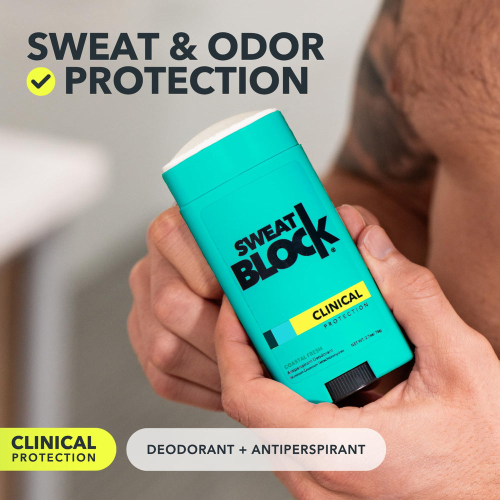 SweatBlock Coastal Fresh 2-pack packaging on display.