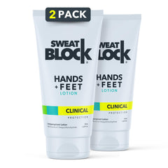 SweatBlock hand-lotion application for dry palms and confident handshakes.