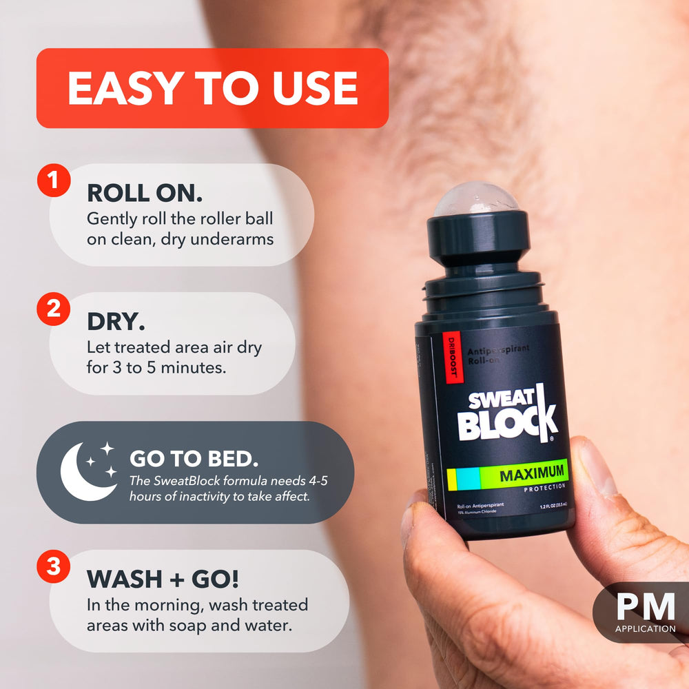 Underarm area with visible dryness after using SweatBlock.