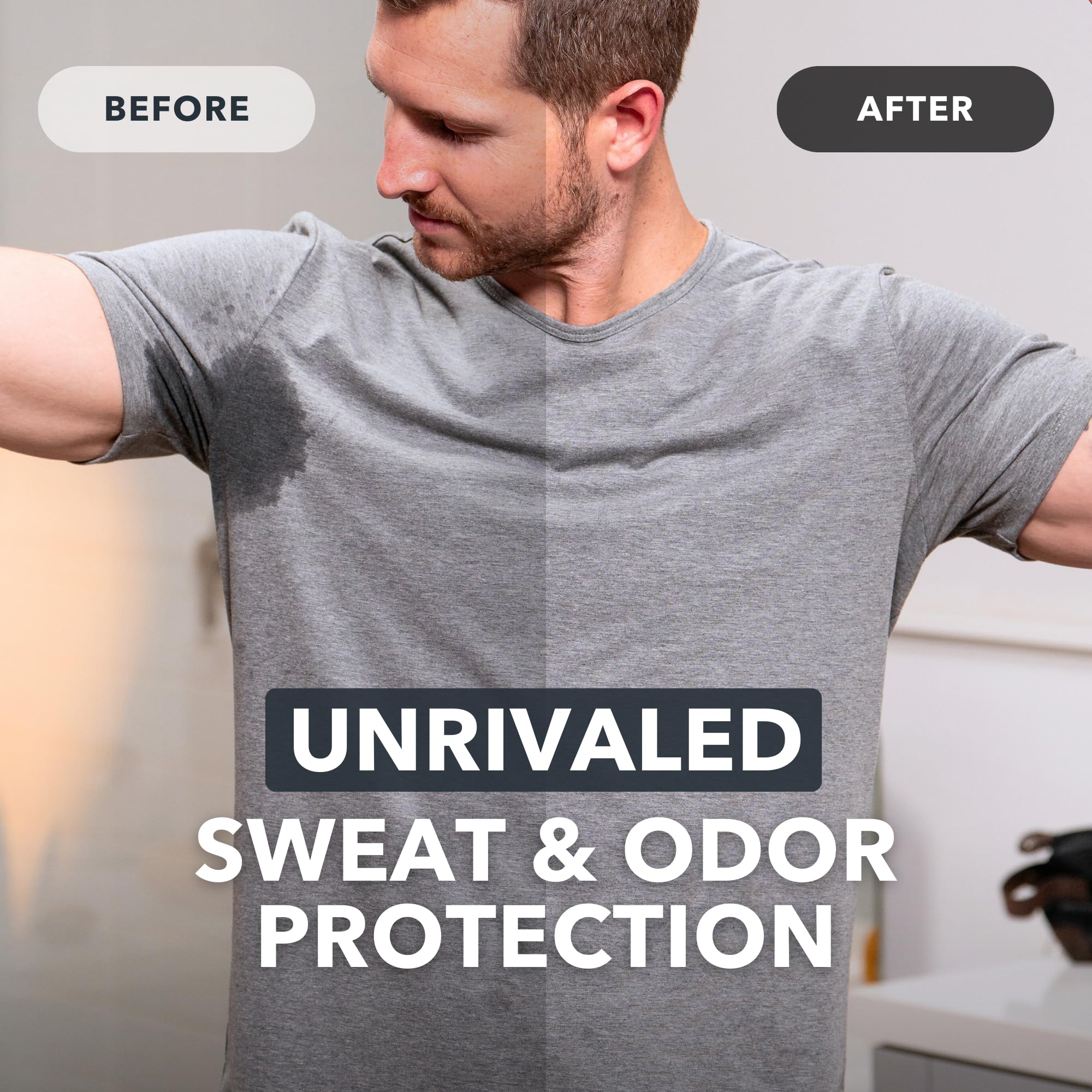 Morning deodorant application from SweatBlock for fresh, confident hours