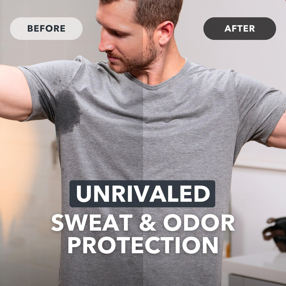Morning deodorant application from SweatBlock for fresh, confident hours