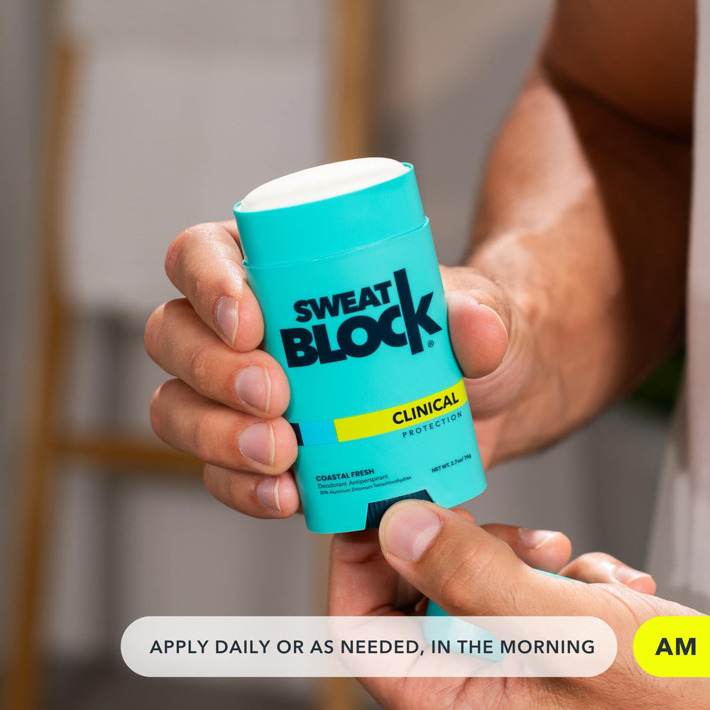 Night-time SweatBlock application routine for reduced daytime sweating