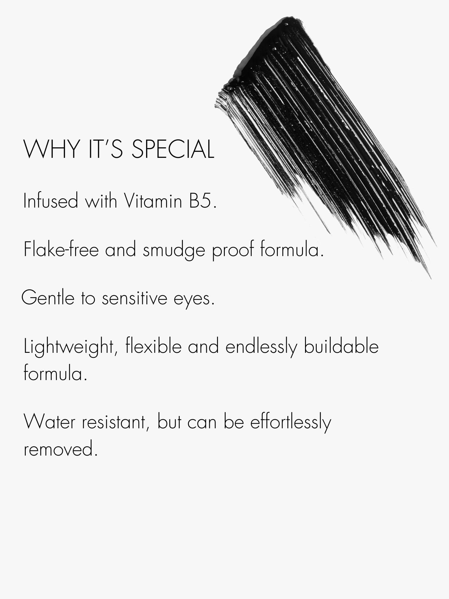 Sweed Cloud Mascara water-resistant swatch demonstrating smudge-free wear