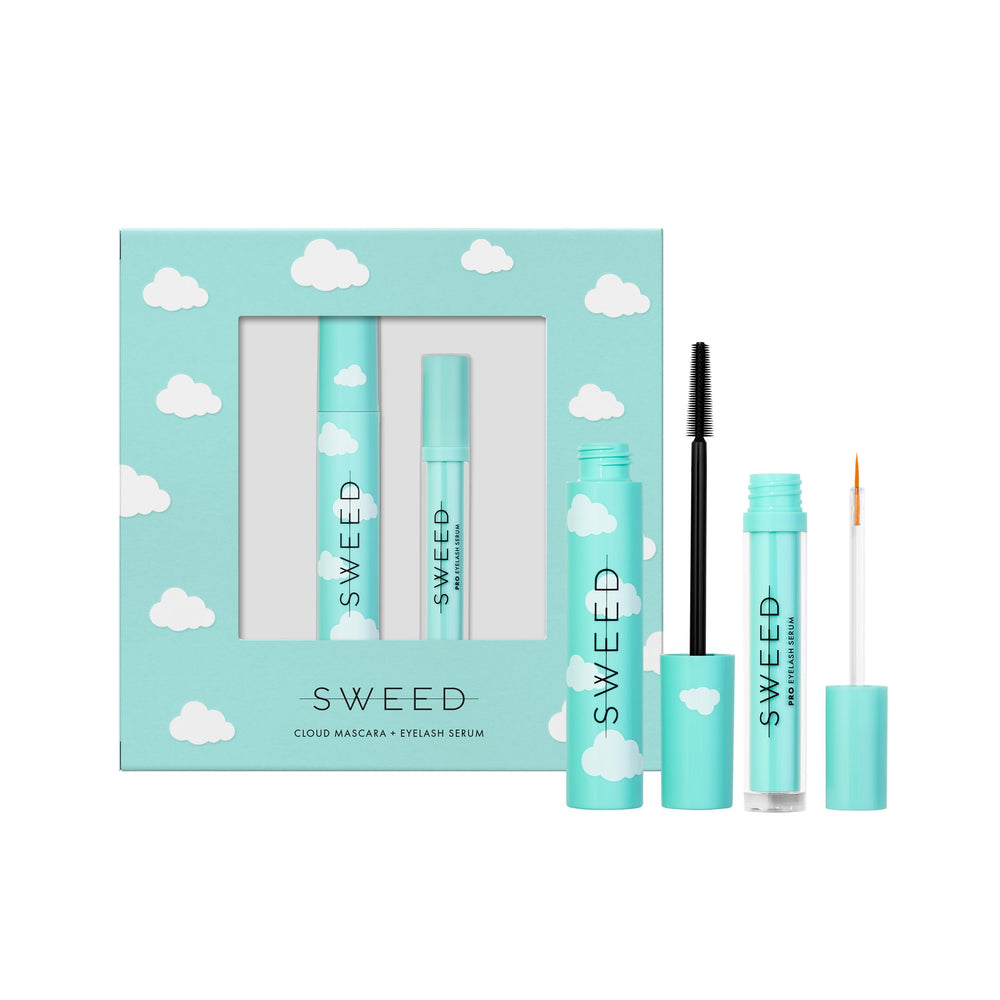 SWEED Eyelash Serum bottle shown with nourishing formula for fuller lashes.