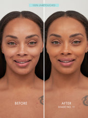 SWEED Glass Skin Foundation texture close-up reveals silky, elastic finish.
