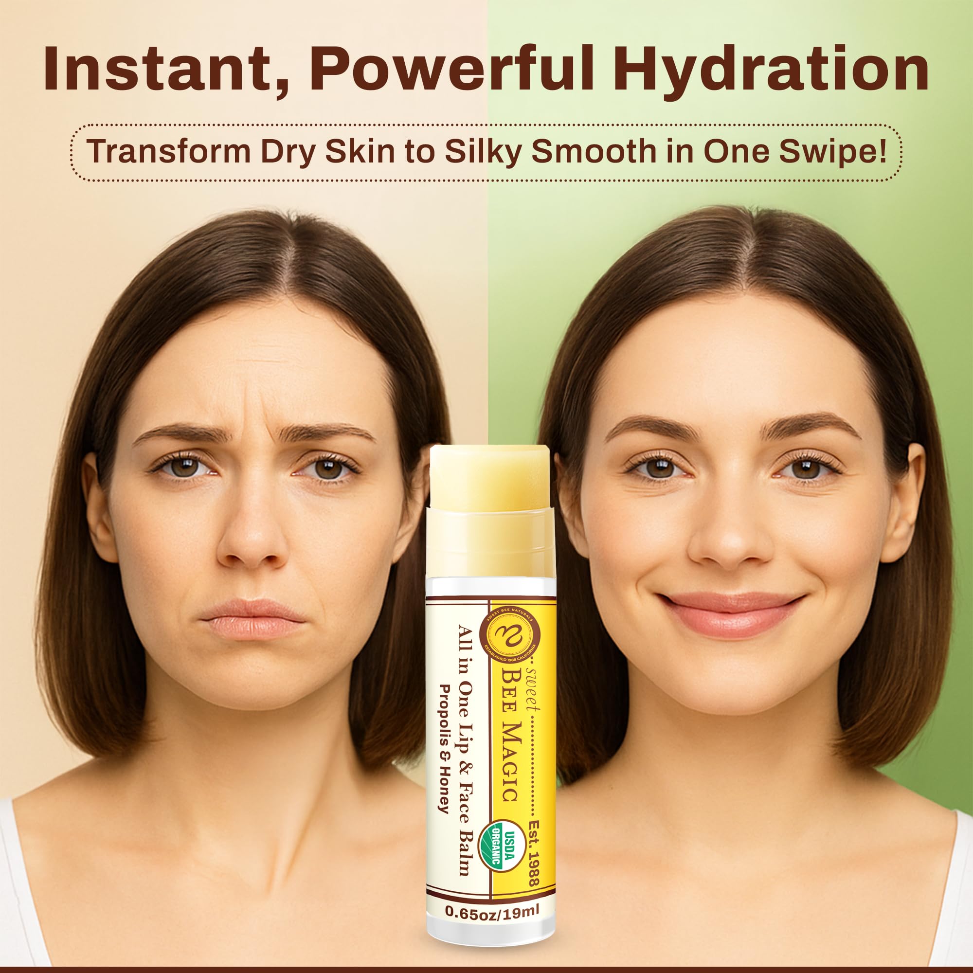 Sweet Bee Naturals honey and propolis swirls close-up highlight natural ingredients for skin comfort