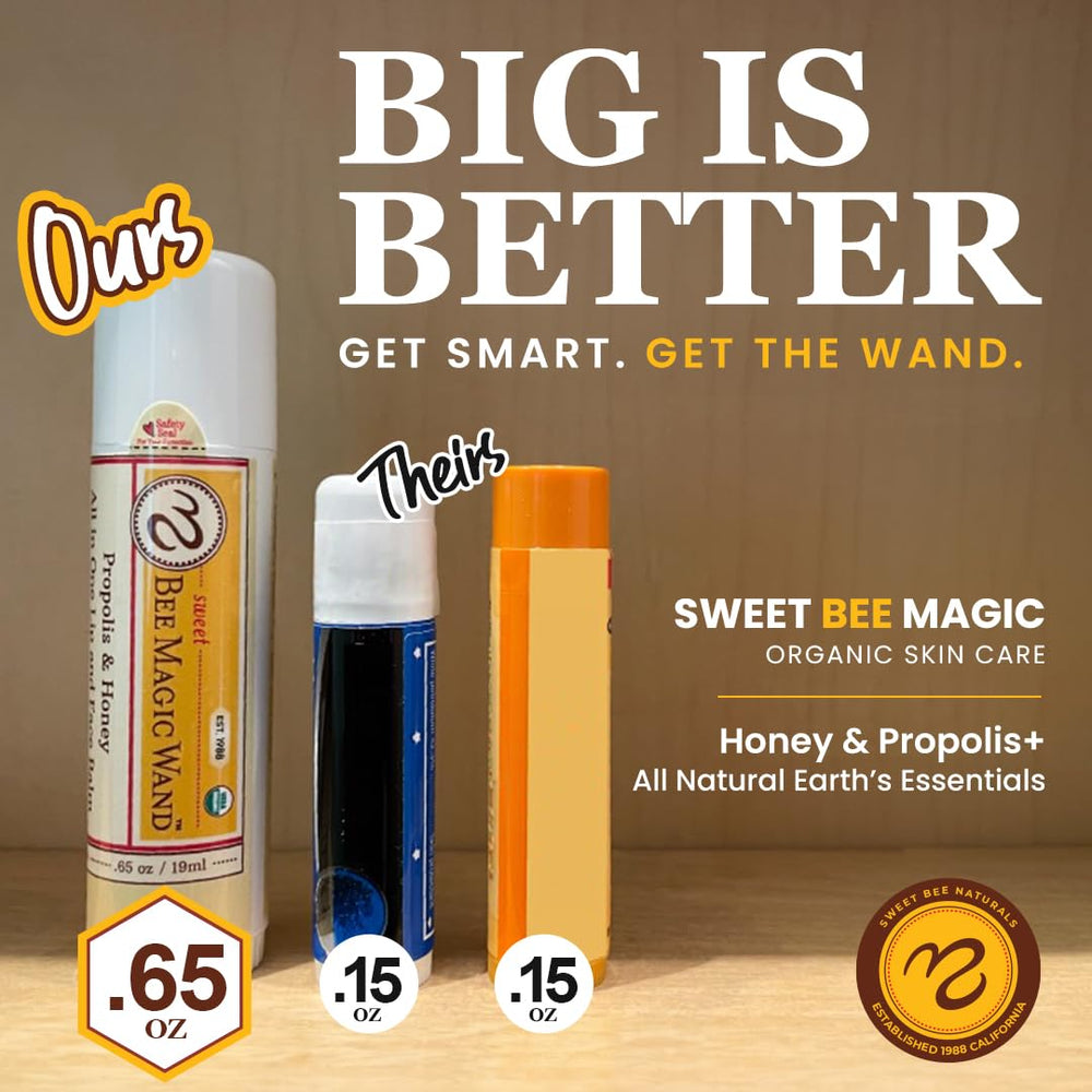 Sweet Bee Naturals Magic Wand on lips shows smooth, non-greasy finish