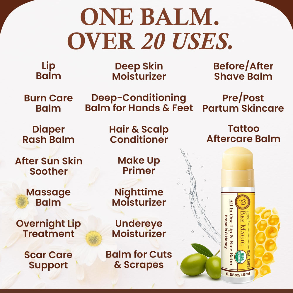 Sweet Bee Naturals travel-friendly lip balm tube ready for on the go lip care