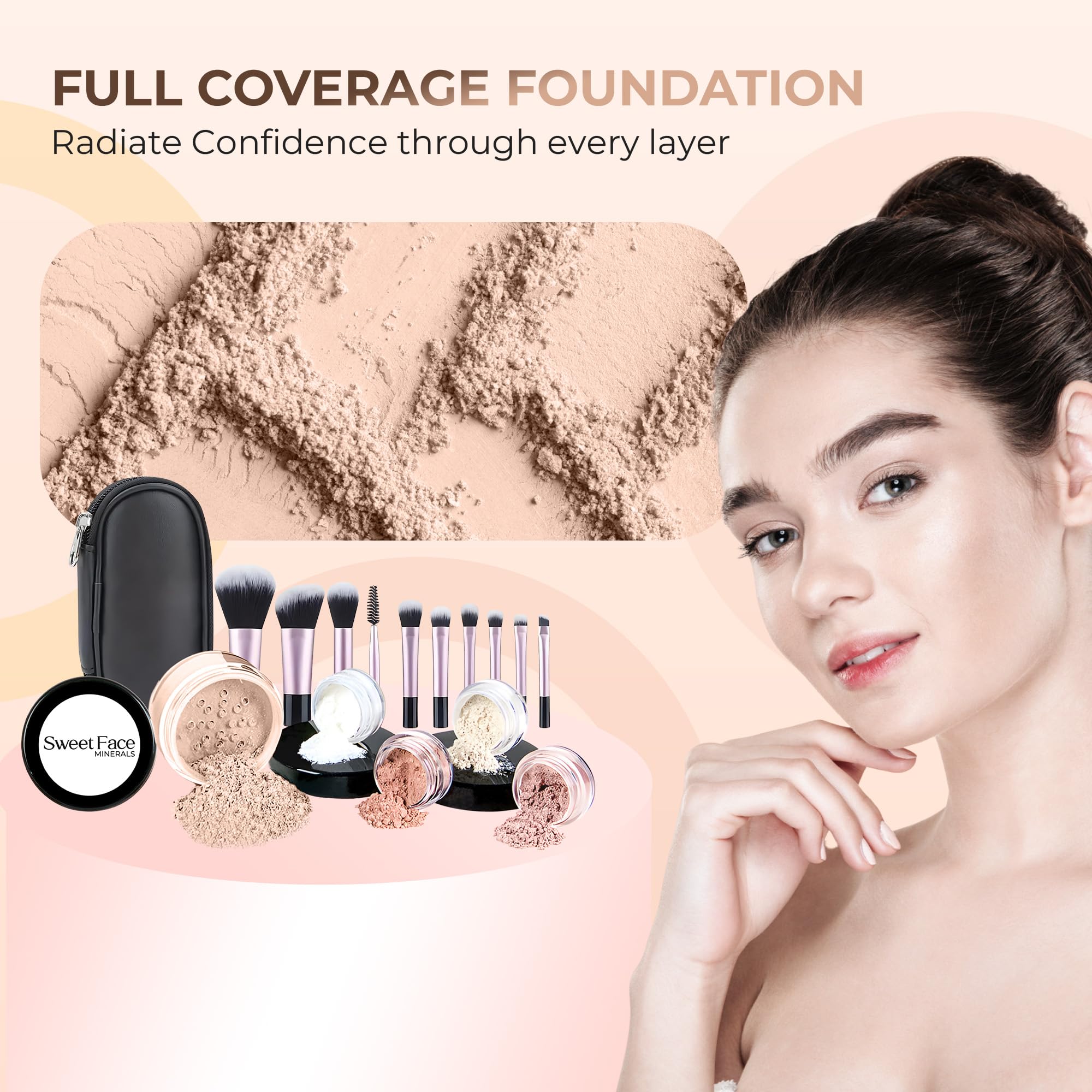 Sweet Face Minerals finishing powder jar sets makeup with a natural veil
