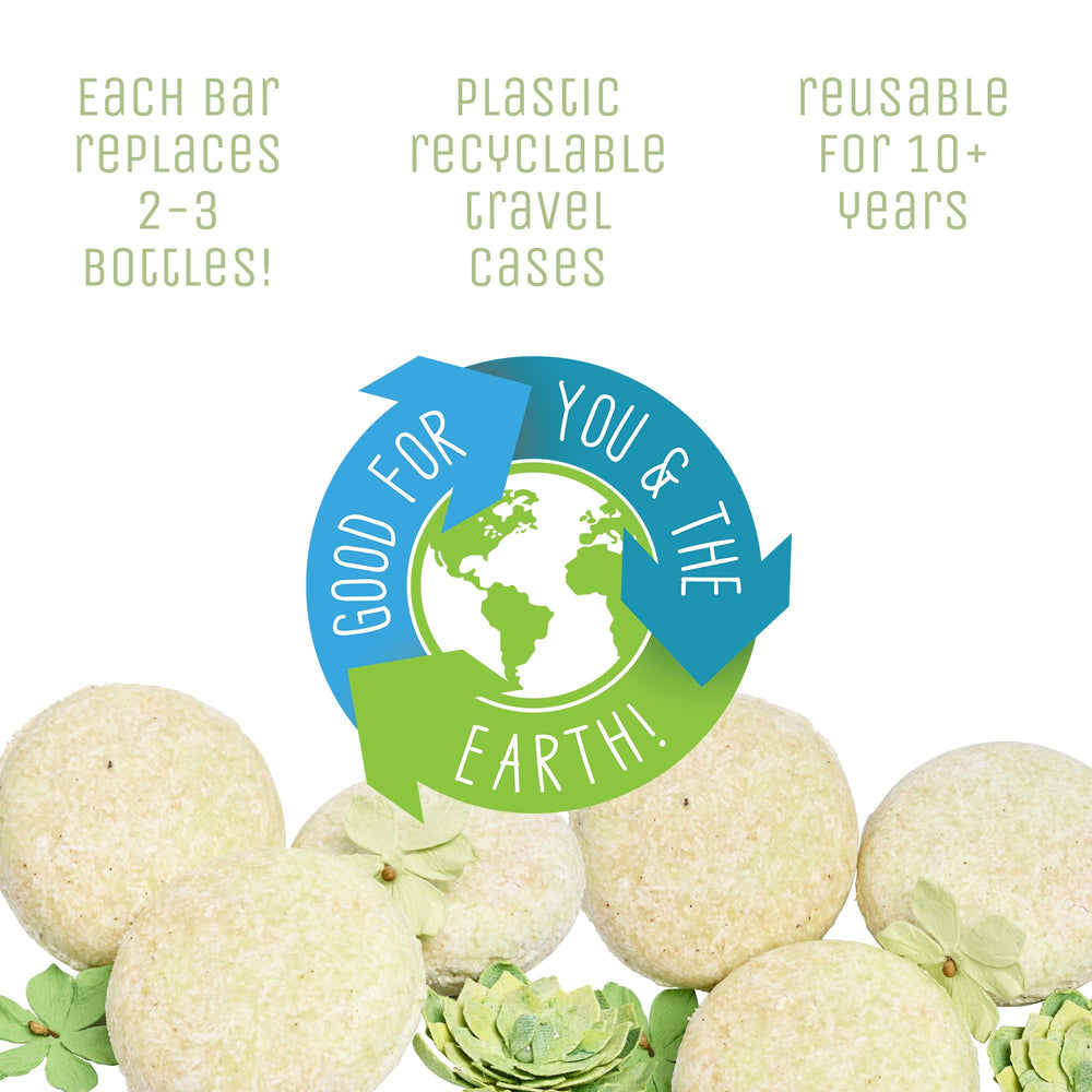 Sweet & Sassy 3 conditioner bars stacked, highlighting long-lasting washes and sustainable packaging.