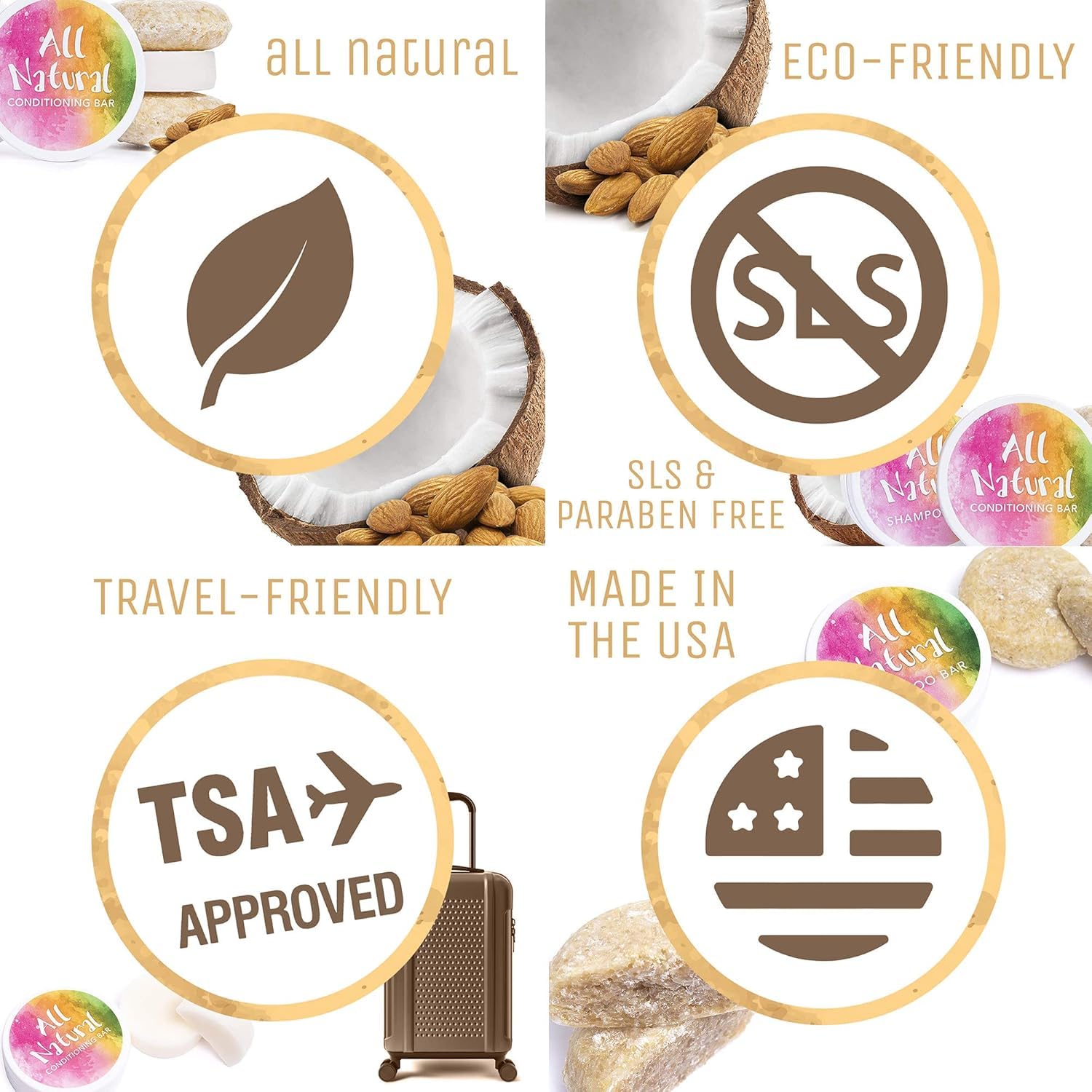 Sweet & Sassy 3 Shampoo Bar travel pack showing compact, airport-friendly packaging.