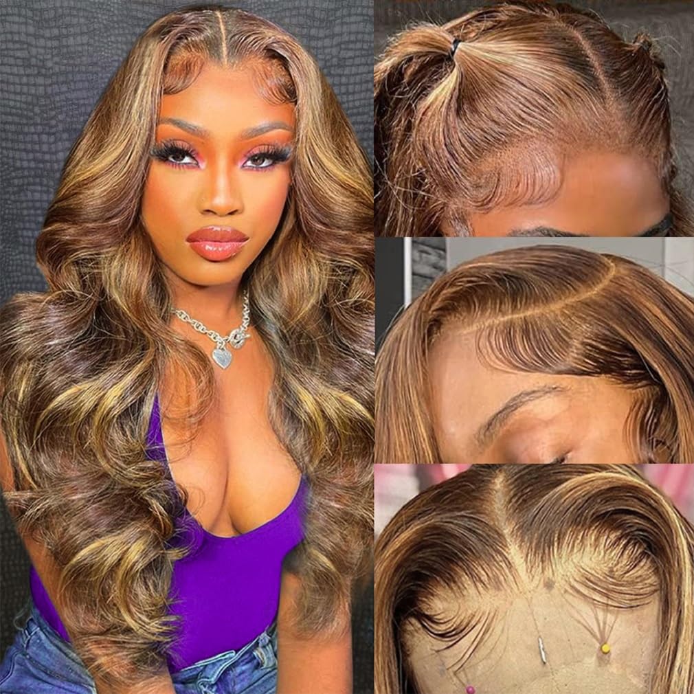 SWEETGIRL 13x6 lace front wig in honey blonde ombre with natural look and length