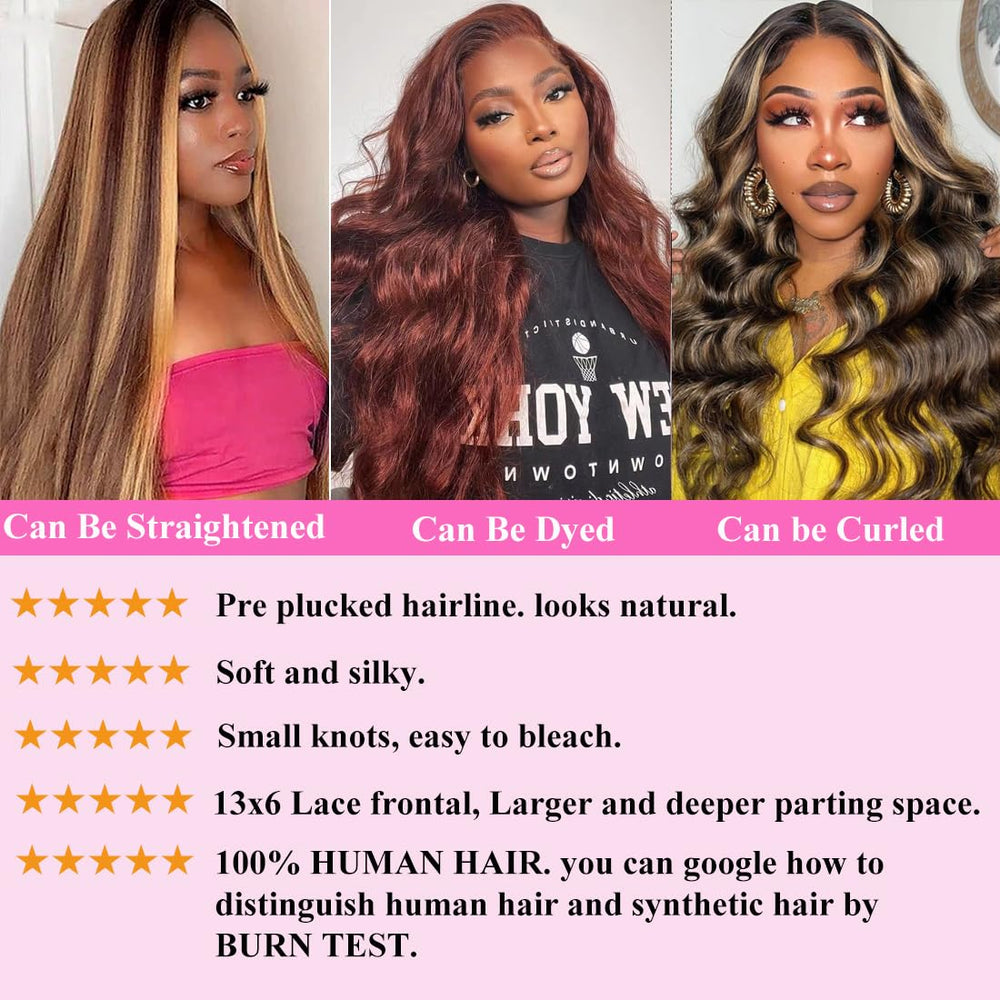 SWEETGIRL wig with honey blonde ombre and side-part styling option