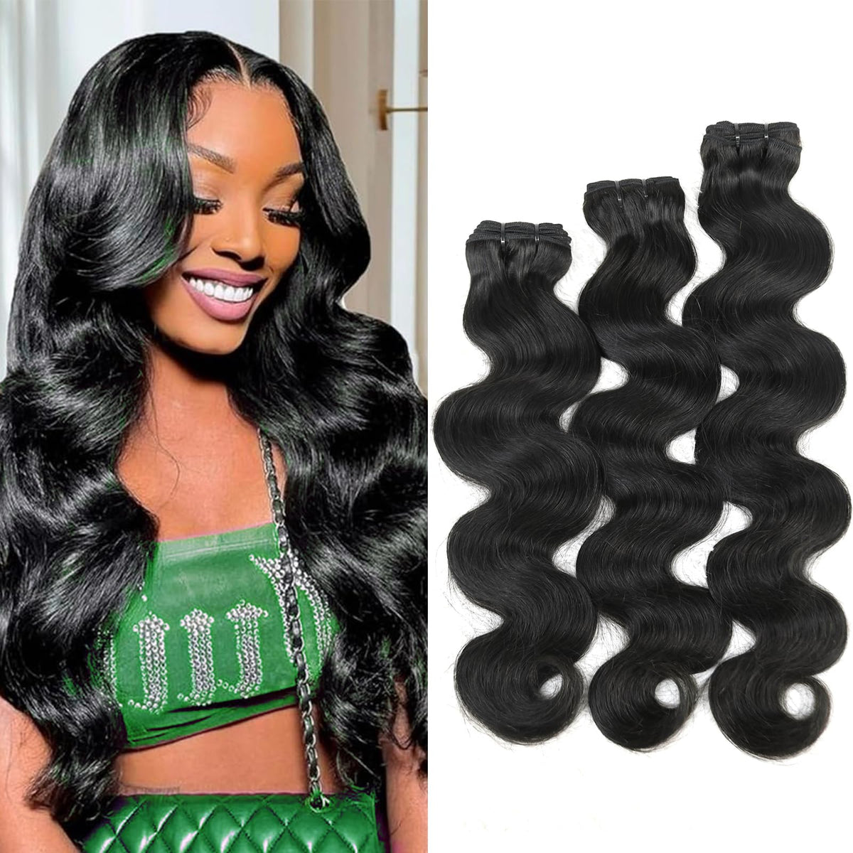 SWEETGIRL body wave bundles 18-20-22 inches for versatile sew-in styles