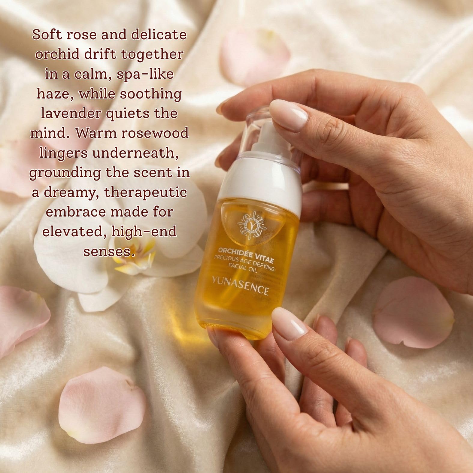Sweetsation Therapy YUNASENCE ORCHIDEE VITAE argan oil silhouette suggests deep nourishment
