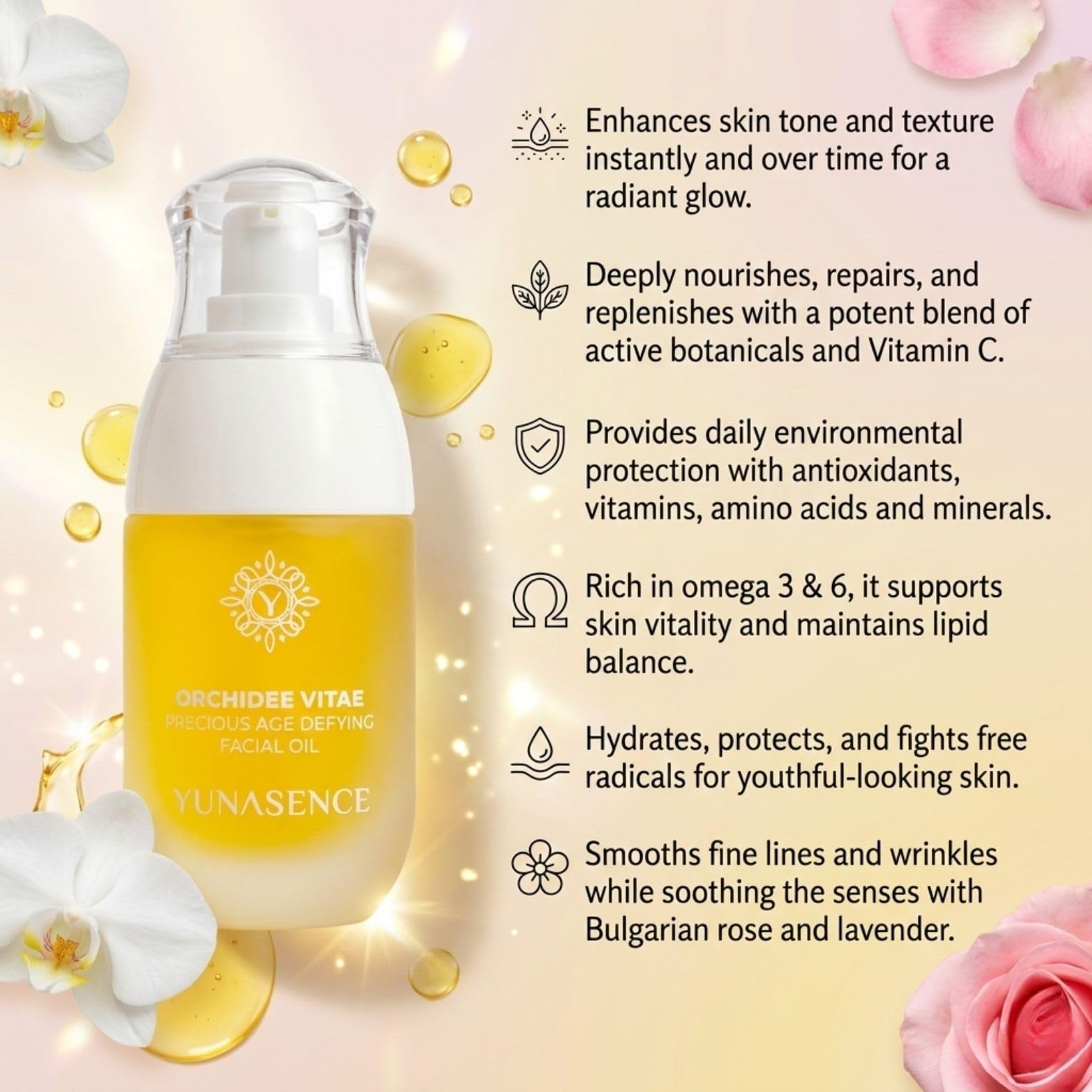 Sweetsation Therapy YUNASENCE ORCHIDEE VITAE orchid extract closeup signals hydration and protection