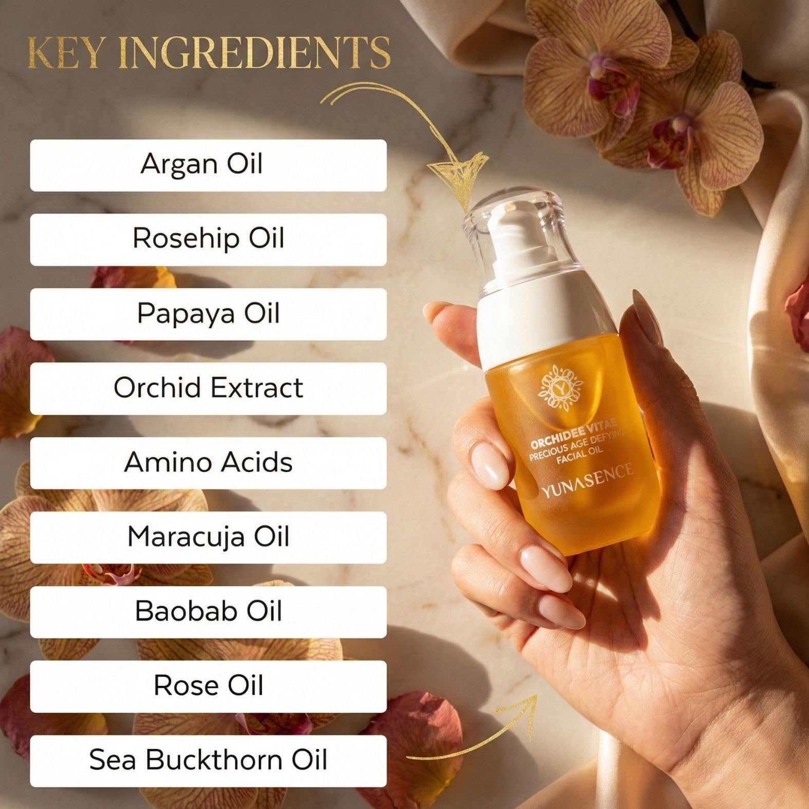 Sweetsation Therapy YUNASENCE ORCHIDEE VITAE rose absolute drops evoke soothing aromatic skincare ritual