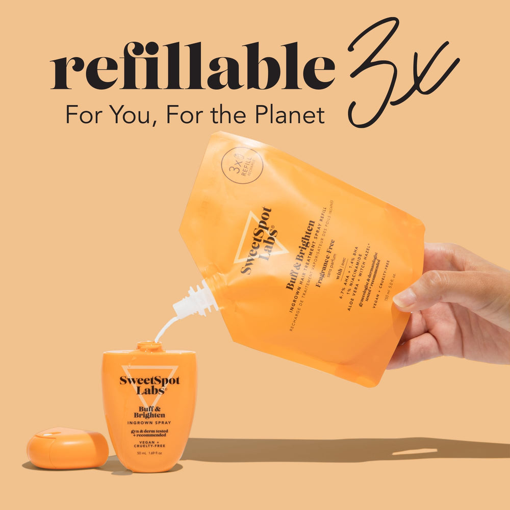 SweetSpot Labs 150ml refill pouch highlighting eco-friendly packaging.