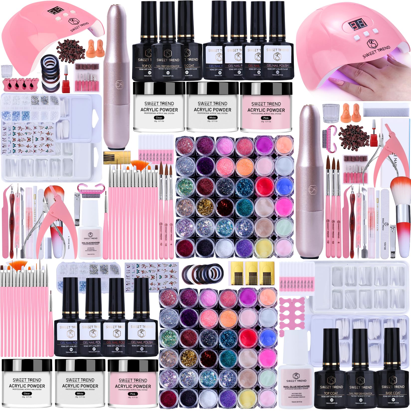 SWEET TREND beginner nail kit box with full tools for home use