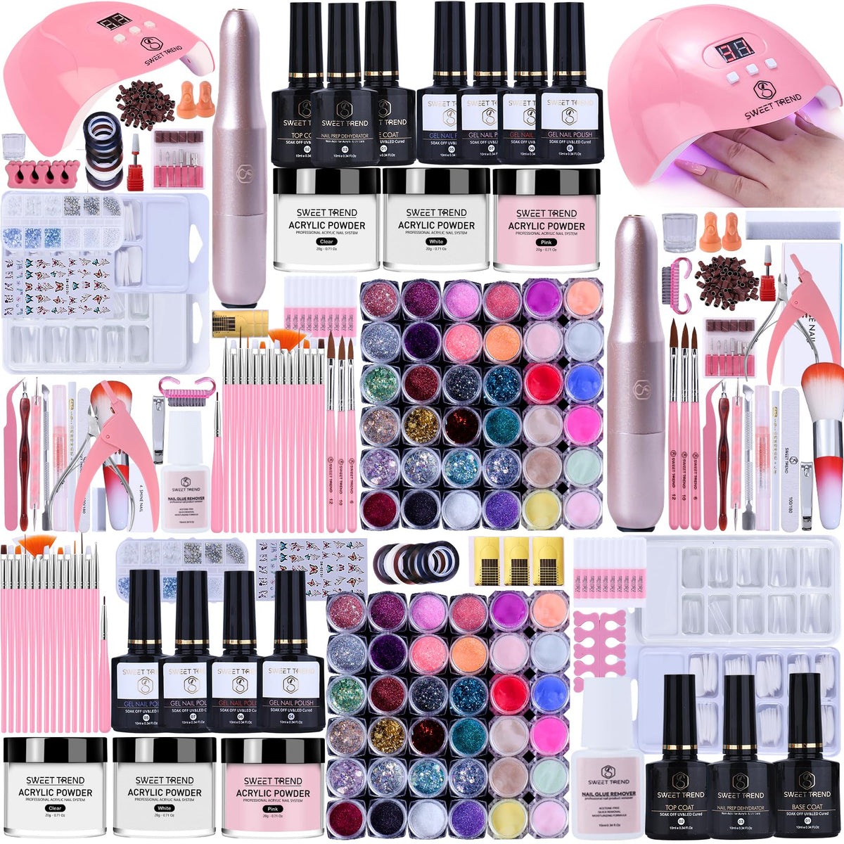 SWEET TREND beginner nail kit box with full tools for home use