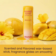 Sweetums SweetSpot Mango Hibiscus wand gliding on skin with no residue.