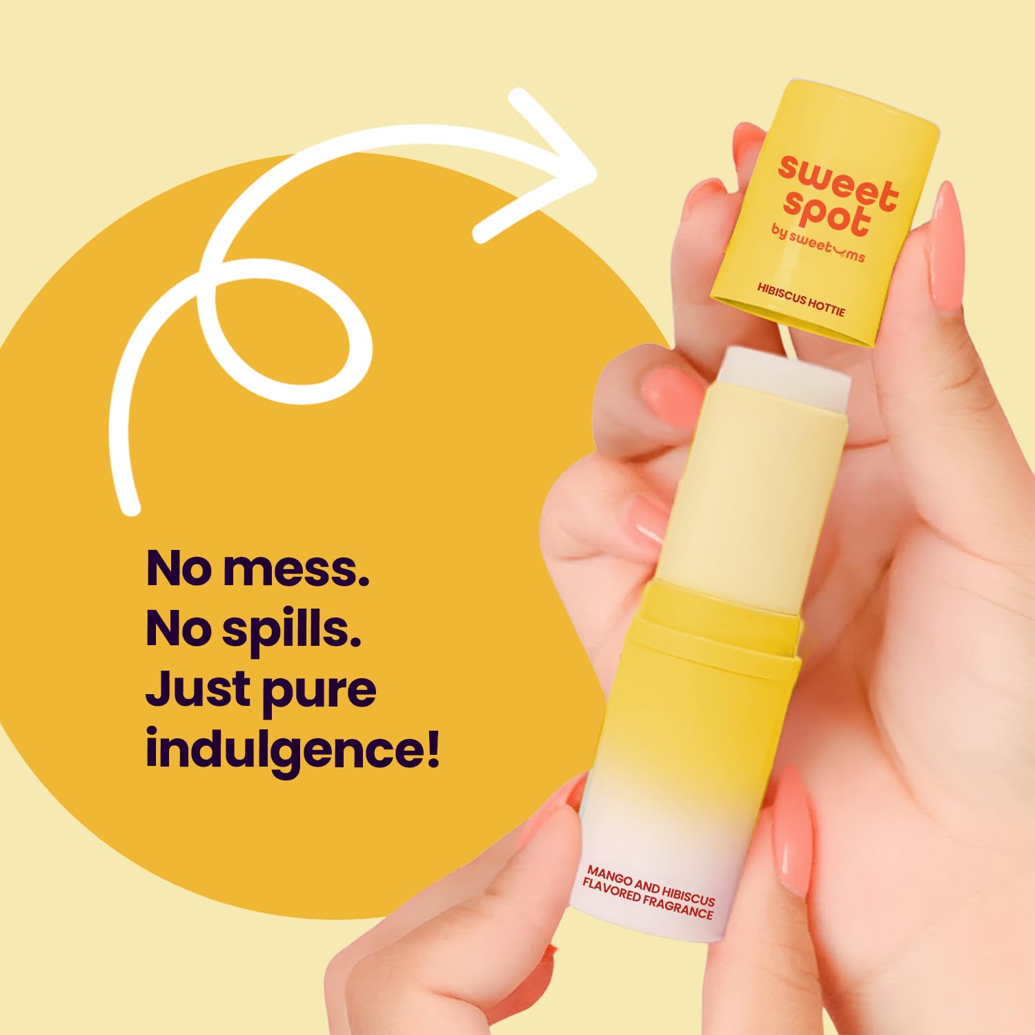 Sweetums SweetSpot Mango Hibiscus packaging highlighting natural ingredients.