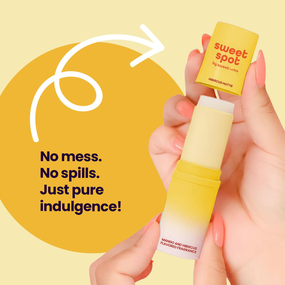 Sweetums SweetSpot Mango Hibiscus packaging highlighting natural ingredients.
