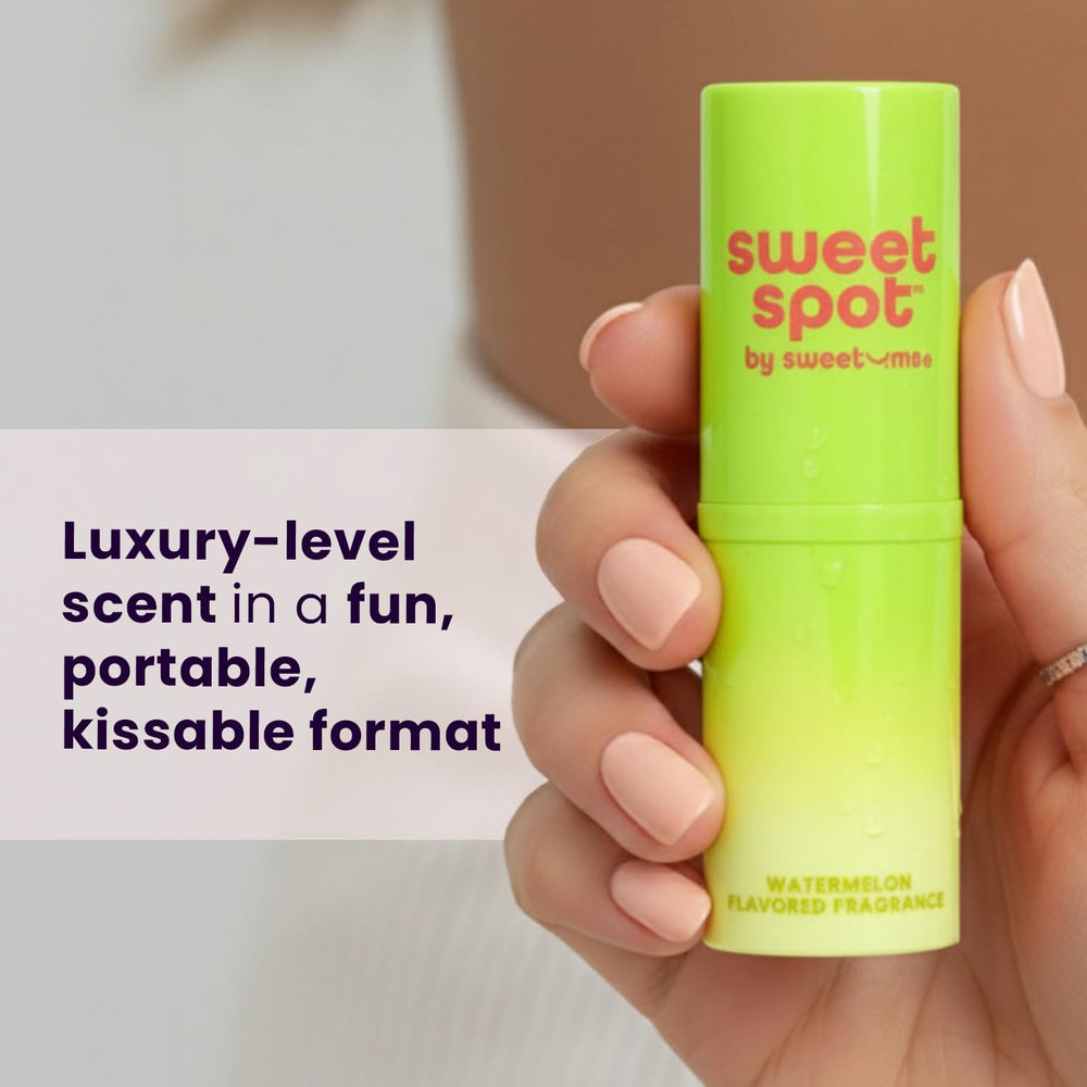 SweetSpot Watermelon applied to pulse points demonstrates long-lasting scent.