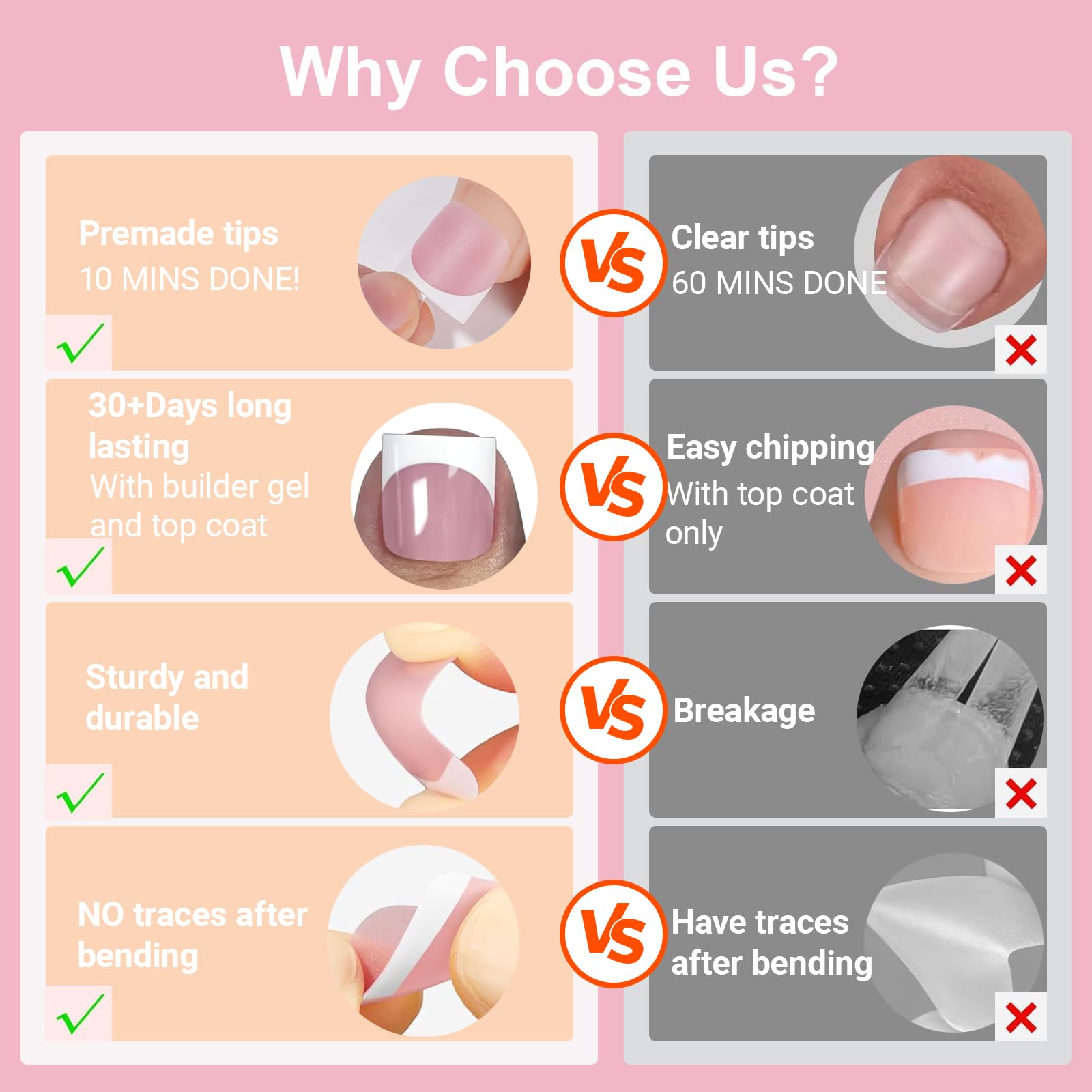 SWETIDY french tips toe press-ons demonstrate easy, 5-in-1 pre-shaped design