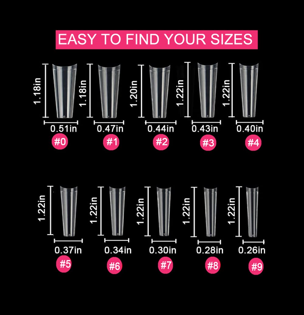 SWETIDY no c curve xl coffin nail tips closeup shows smooth edges for natural-looking extensions