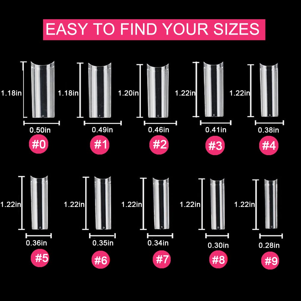 SWETIDY no-Curve XL square tips shown for bold nail shapes.