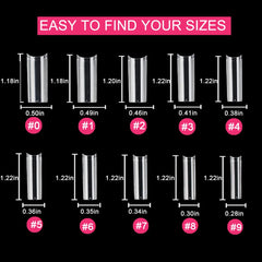 SWETIDY no-Curve XL square tips shown for bold nail shapes.