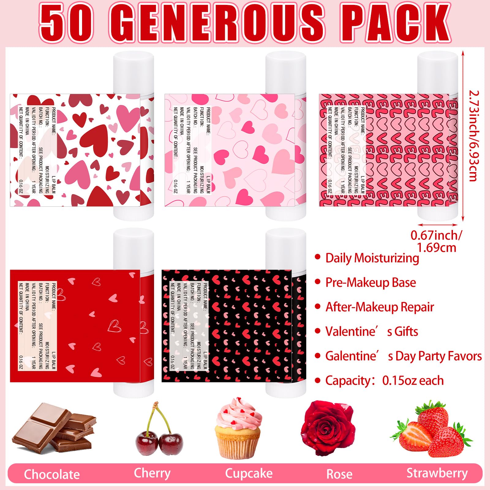 Swiffen bulk lip balms 50-pack, perfect as party favors