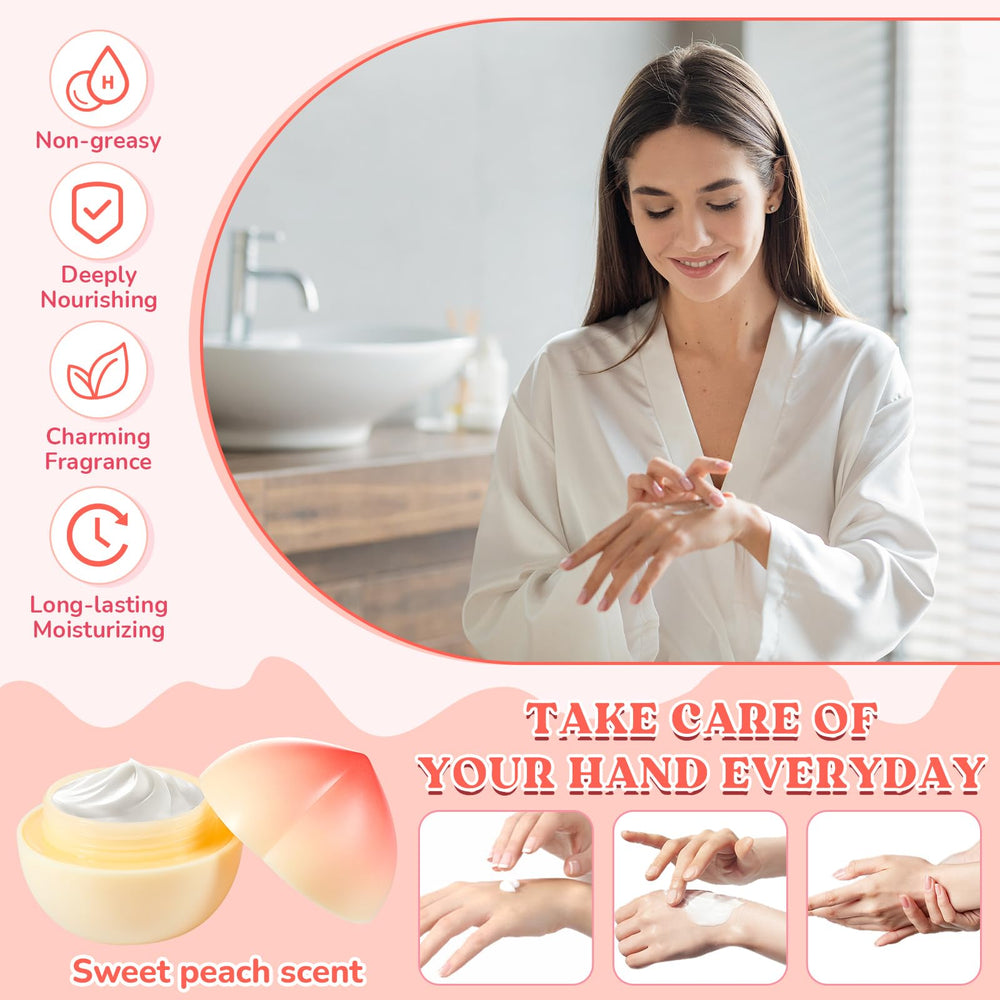 Swiffen peach hand cream being applied for daily hydration