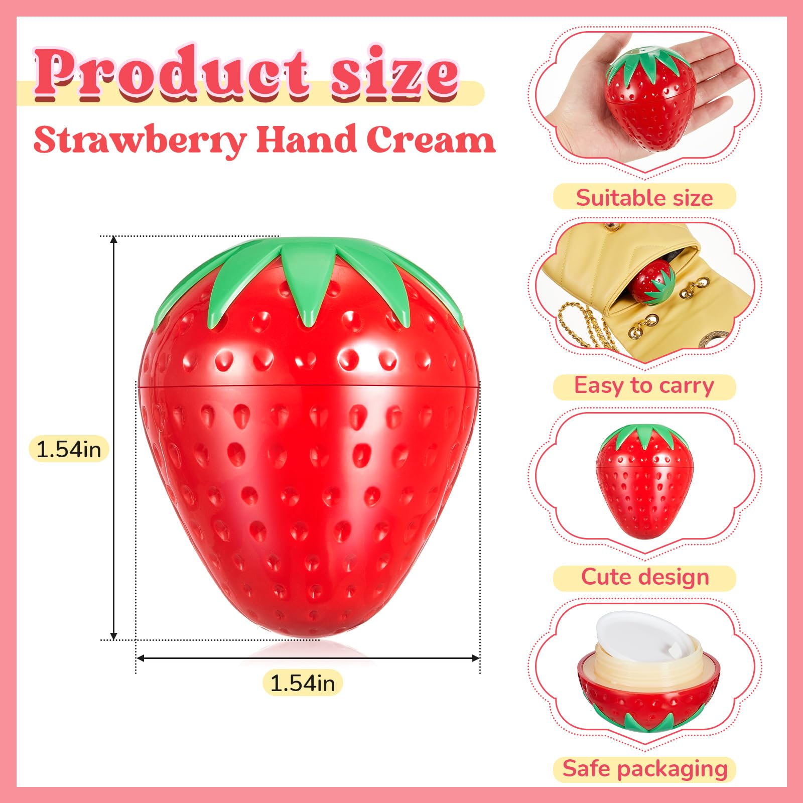Close-up of Swiffen hand cream bottle showing strawberry design and moisturizing formula.