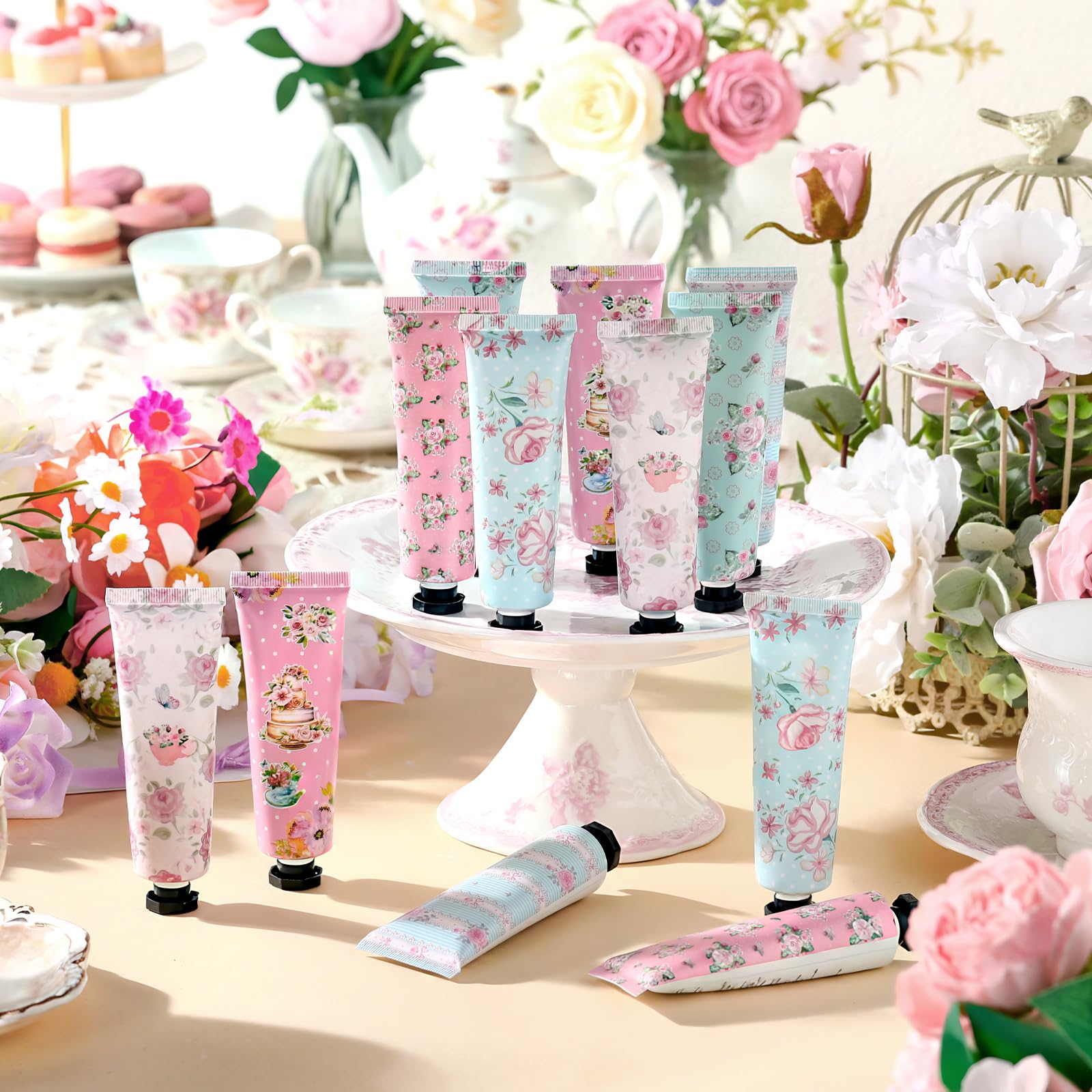 Swiffen hand cream tubes with floral packaging combine nostalgia and care.