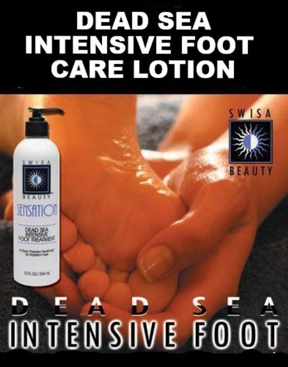 Texture close-up of Swisa Beauty Dead Sea foot lotion with aloe base