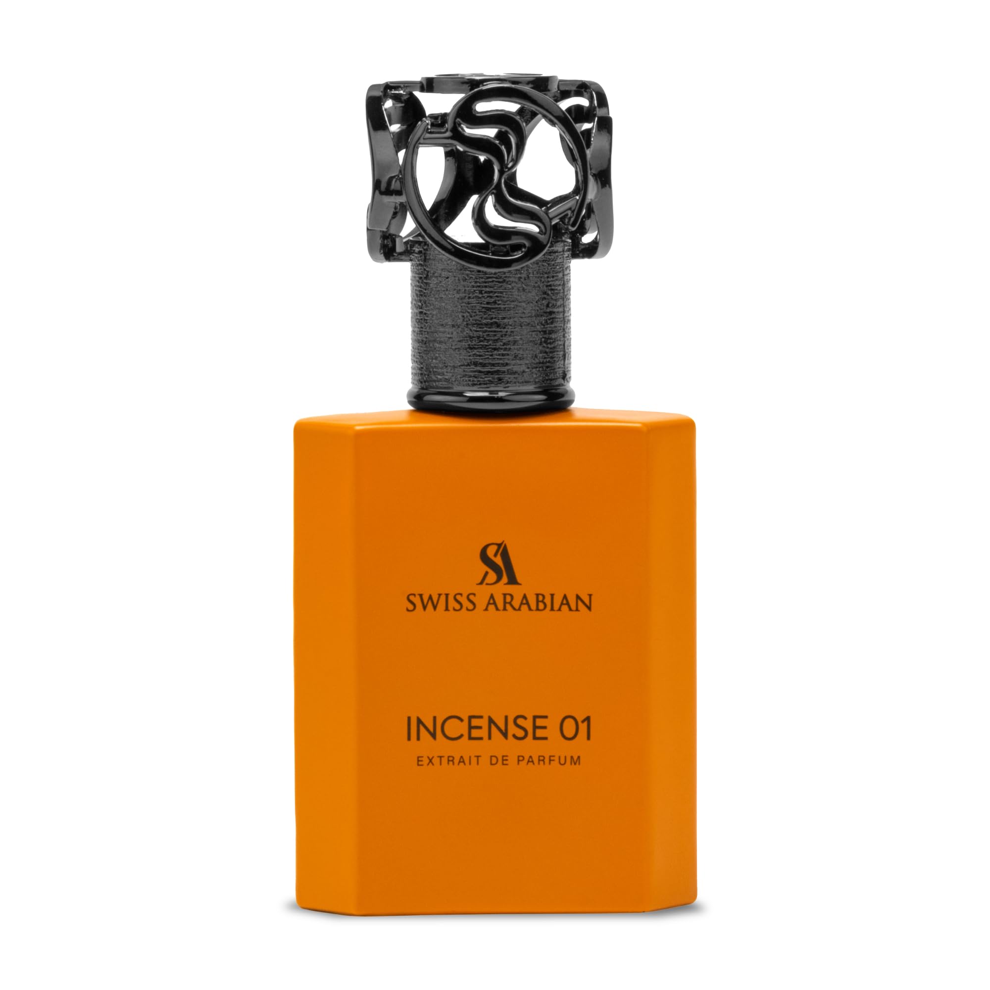 Swiss Arabian Incense 01 EDP bottle front view for a premium fragrance impression at special occasions.