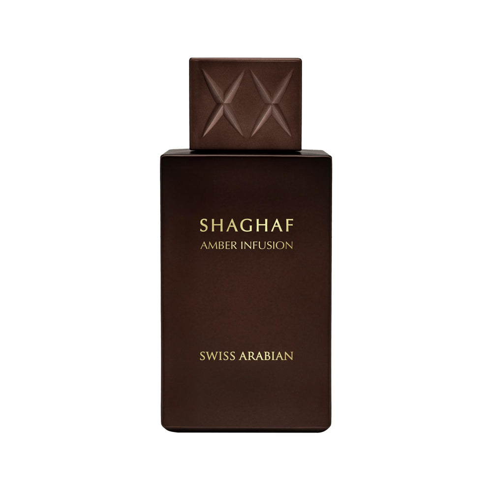 Swiss Arabian Shaghaf Amber Infusion bottle front view highlighting premium amber warmth