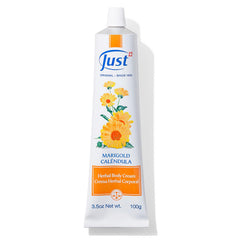 SwissJust Cream 100ml bottle with marigold extract for soothing sensitive skin.
