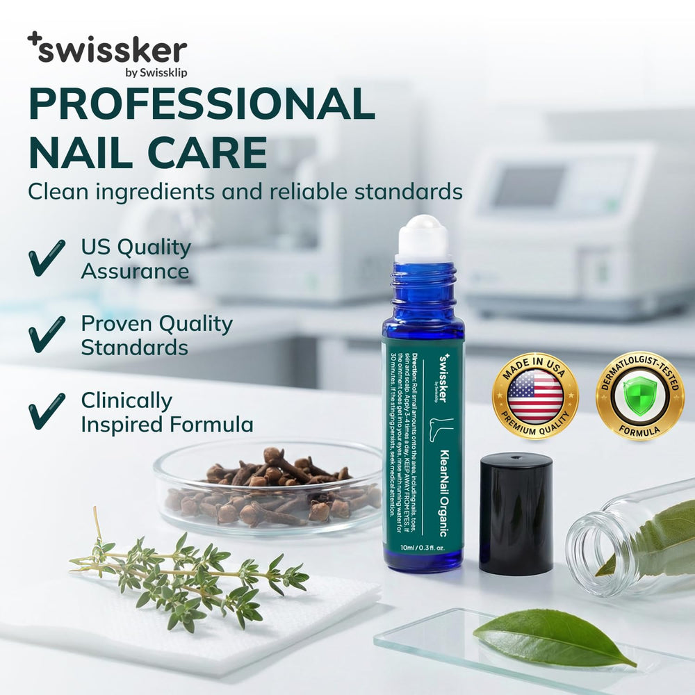 Brittle nails receiving gentle treatment with Swissklip KlearNail Stick