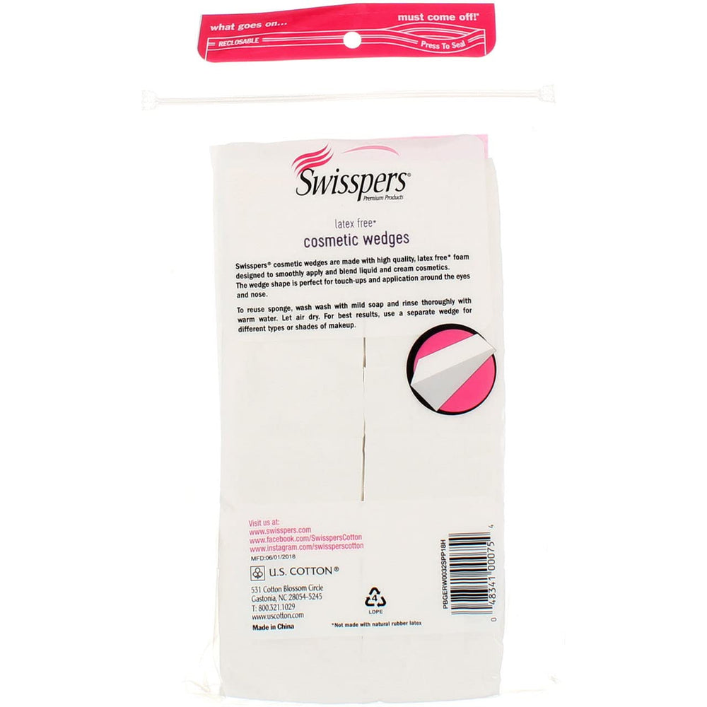 Swisspers wedges disposable hygienic option for clean makeup application every day.