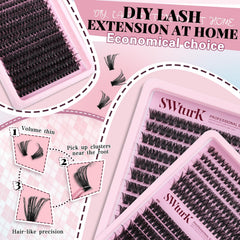 SWTurk lash clusters kit glue bottle for a strong, smooth bond