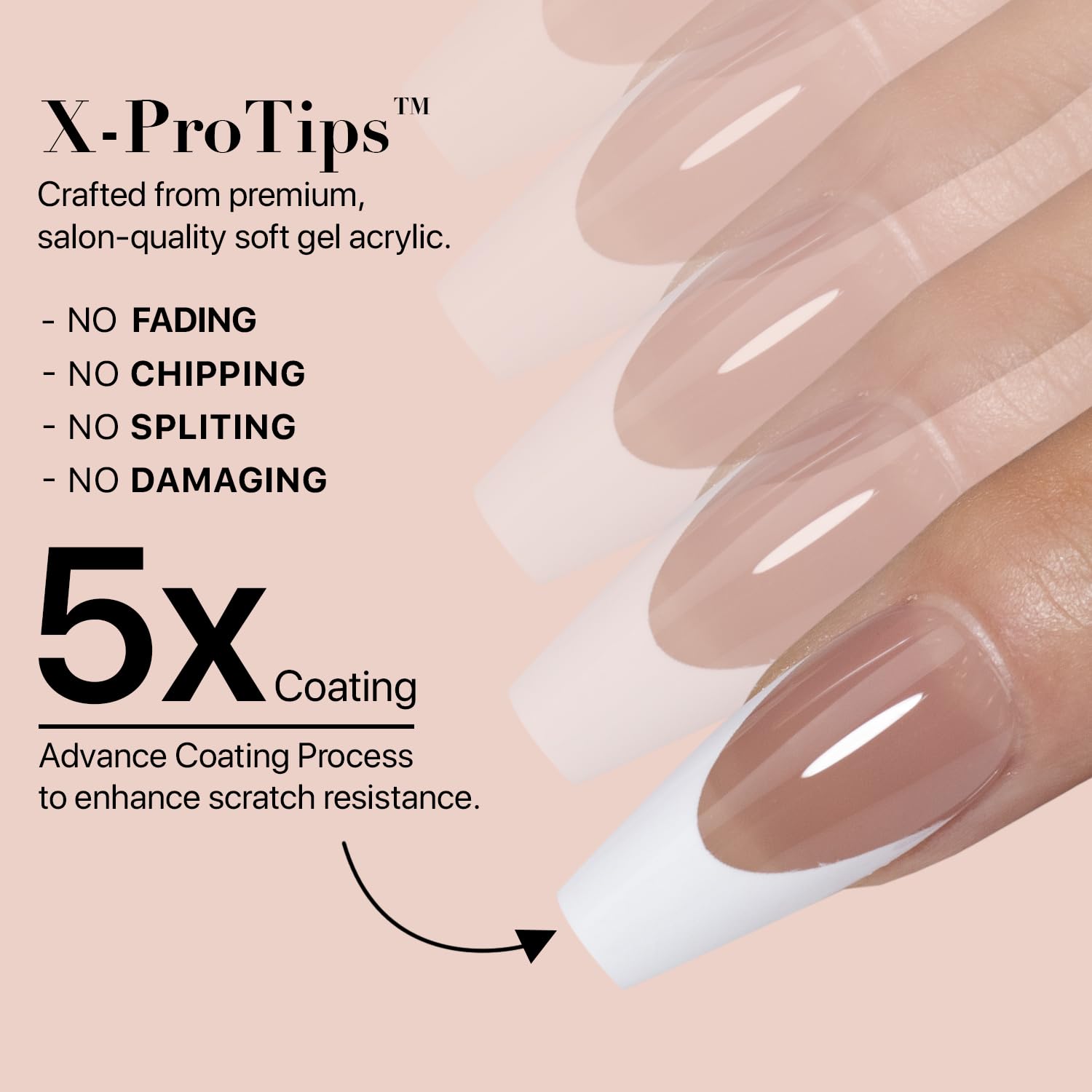 SXC brown gel finish nails deliver elegant French manicure at home.