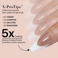 SXC brown gel finish nails deliver elegant French manicure at home.
