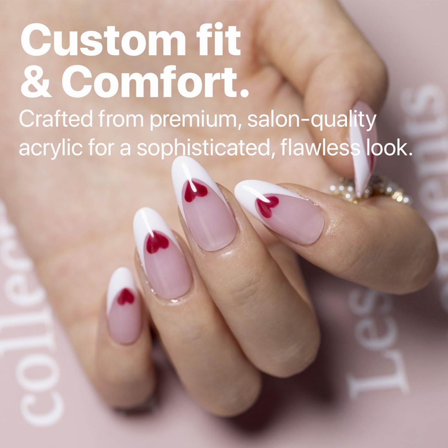 SXC at-home manicure setup with ready-to-use press-on nails